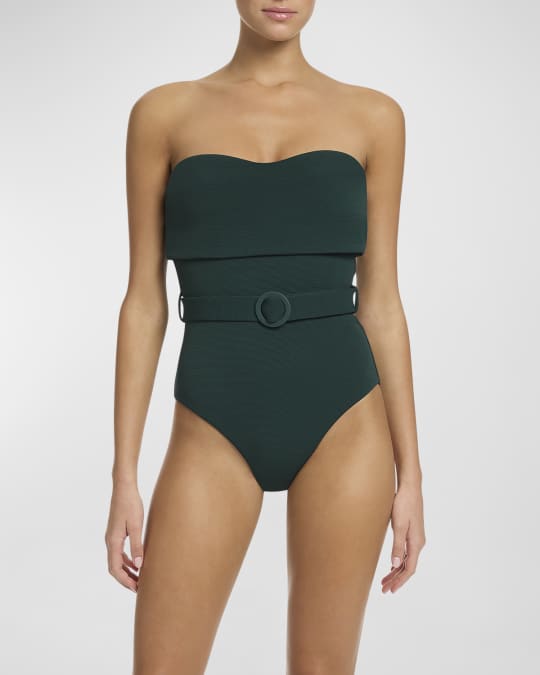 Belted Bandeau One Piece Swimsuit