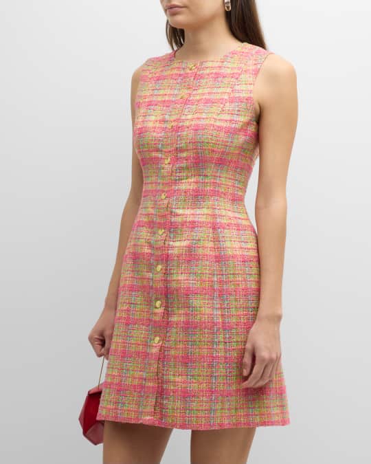 Luxury Collection: Sleeveless Tweed-Effect Dress IVET-Pink main image 1