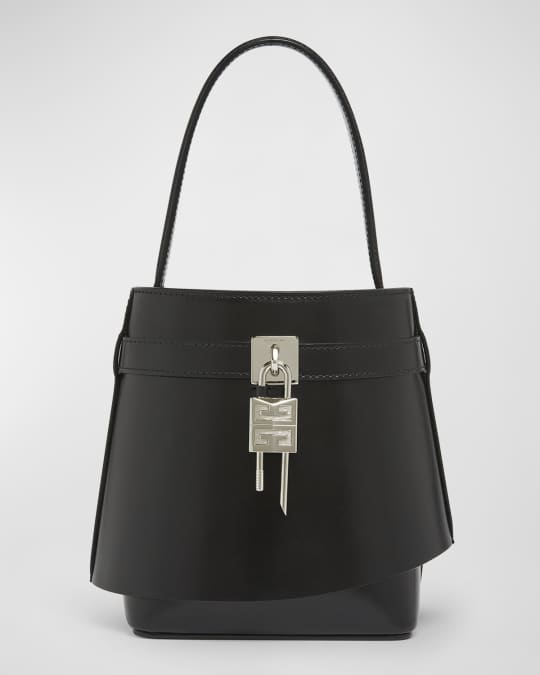 Shark Lock Bucket Bag in Box Leather