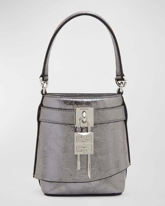 【GIVENCHY】SHARK LOCK MICRO BUCKET BAG Micro Shark Lock bucket bag in laminated leather in