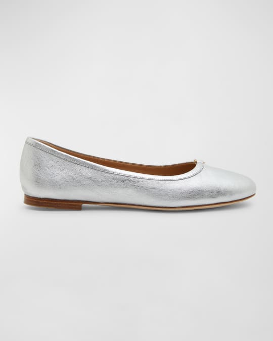 Chloe Marcie Metallic Ballerina Flats Neiman Marcus