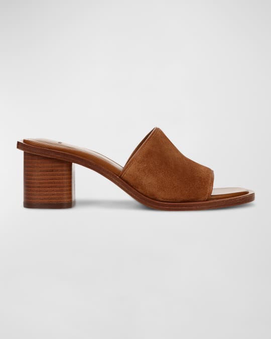 Block heel suede mules store