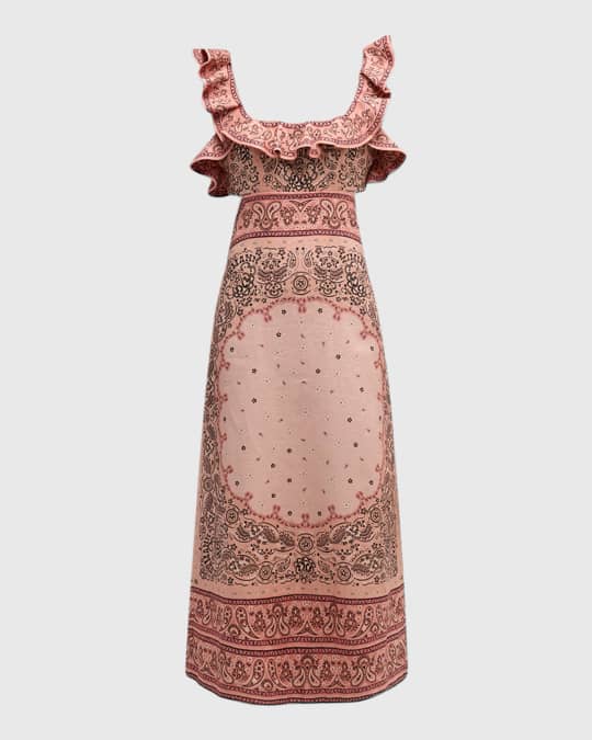Zimmermann Matchmaker Frilled Sleeveless Midi Dress Neiman Marcus