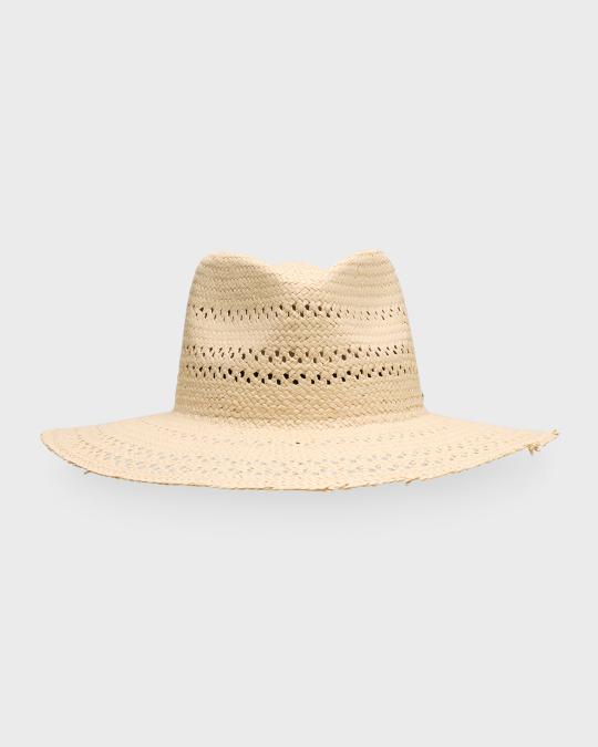 Rag & Bone Elle Frayed Straw Fedora | Neiman Marcus display picture 2