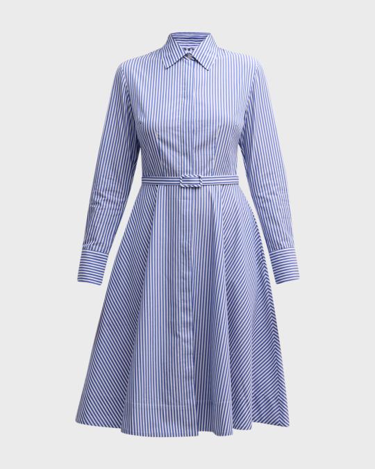 blue cotton poplin maxi shirt dress by evi grintela Evi Grintela Cotton-Poplin Maxi Shirt Dress In Light Blue - 50% Off