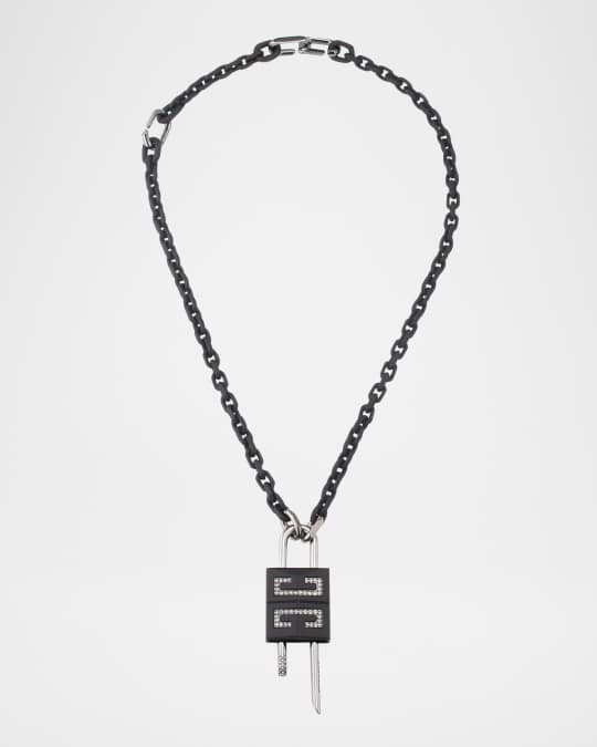 Givenchy Men's Small 4G Crystal Lock Pendant Necklace | Neiman Marcus