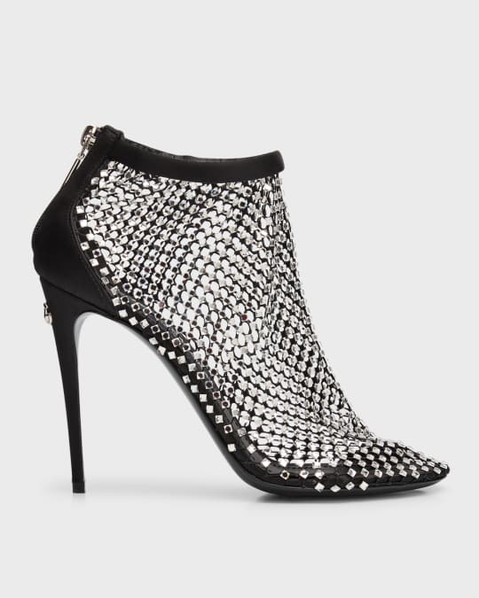 Dolce Gabbana Strass Net Stiletto Booties Neiman Marcus