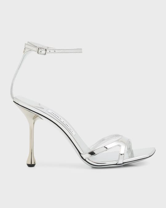 Jimmy Choo Ixia Metallic Ankle-Strap Sandals | Neiman Marcus