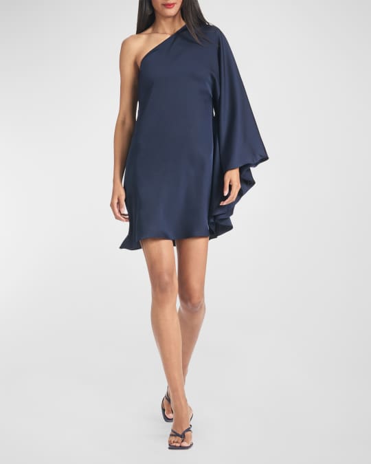 Mena One Shoulder Kimono Sleeve Mini Dress