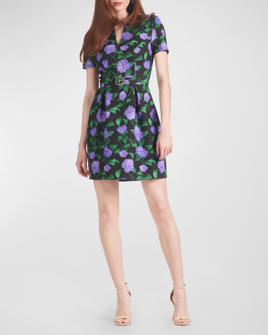 Sachin & Babi Rue Embellished Floral-Print Crepe Mini Dress | Neiman Marcus