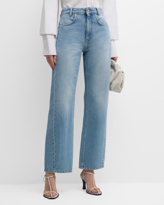 BITE Studios Mid-Rise Curved-Seam Straight-Leg Denim Jeans