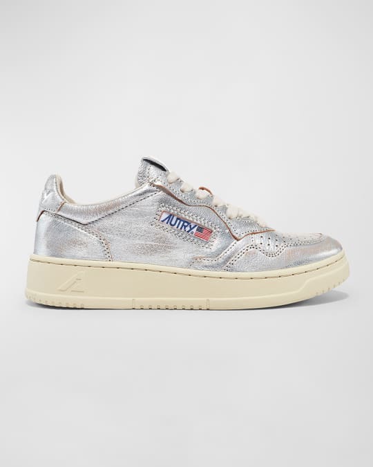 Medalist Low-Top Metallic Leather Sneakers