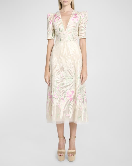 elie saab embroidered tulle short dress Little Girls Embroidered Dress