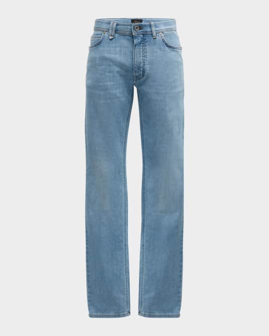 Men's Slim-Fit Light Wash Denim Jeans