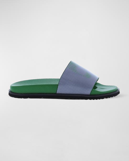 Robert Graham Men’s Leather Sandals Robert Graham Adrift RG5630F Mens Blue Leather Slides  main image 4
