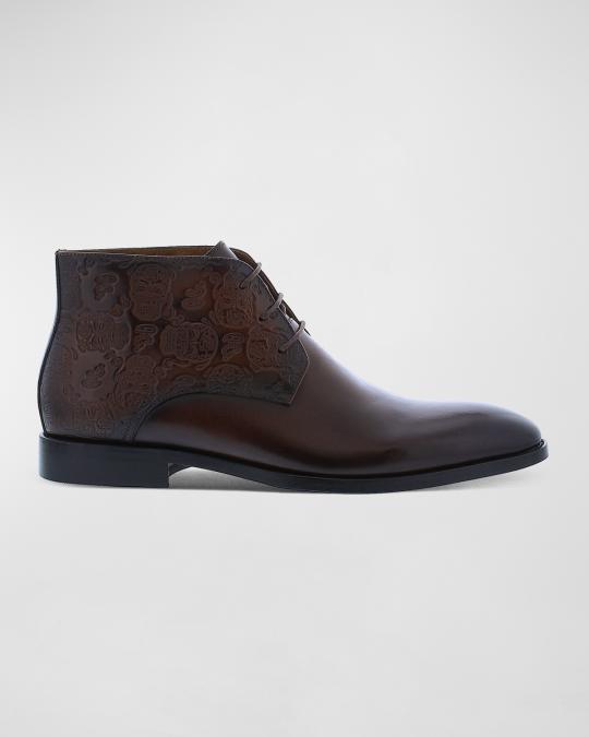 Robert Graham Boots $368 - Robert Graham Hyperspace Skull Embossed Brown Lace-Up  main image 3