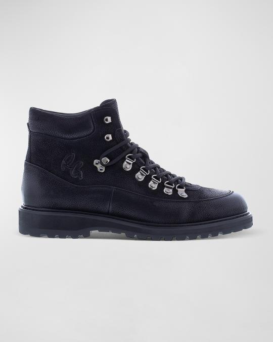 Robert Graham Black Leather Boots Robert Graham Geneva RG5898B Mens Black Leather Lace Up  main image 2