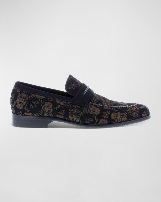 Robert Graham Leather Loafers‎ Robert Graham Men Shoes Tardis Loafer Navy Skull RG5692S | eBay main image 3