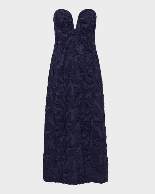 Zhen Embroidered Strapless Maxi Dress 
