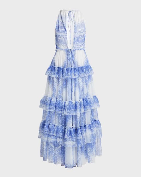 Philosophy di Lorenzo Serafini Tiered V-Neck A-Line Maxi Dress | Neiman  Marcus