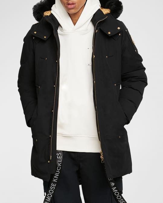 Moose Knuckles Men s Stag Lake Parka with Shearling Neiman Marcus