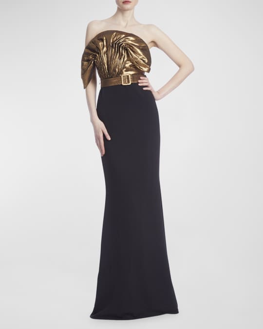 slim fit dress slacks Badgley Mischka Side Drape Wrap Skirt Gown – Bluefly main image 0