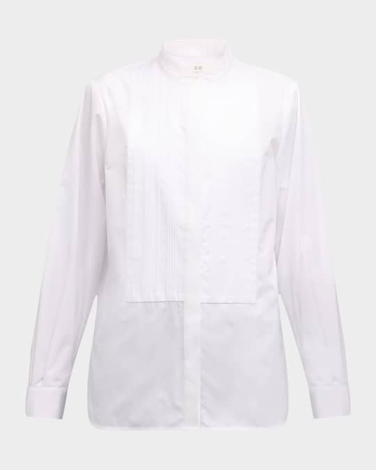 LUREX BIB IVORY TUXEDO SHIRT