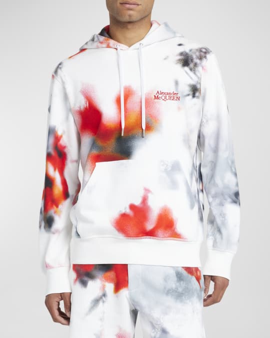 Alexander McQueen Men s Obscured Floral Hooded Sweatshirt Neiman Marcus