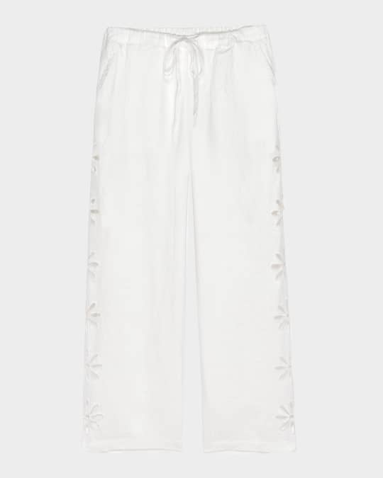 Emmie Floral Cutout Linen Pants 