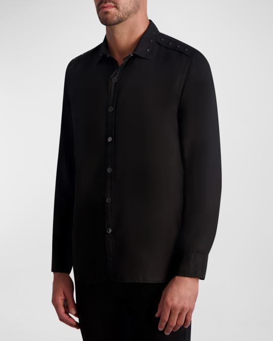 karl lagerfeld men's dress shirt Karl Lagerfeld Style/ Black Open Buttonless Collar Linen Dress Shirts for  Men's/ Tall Neck Shirt, Big Collar Shirt/ High Open V Collar Shirt