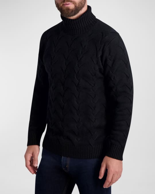 Karl Lagerfeld Paris Men's Chunky Cable-Knit Turtleneck Neiman