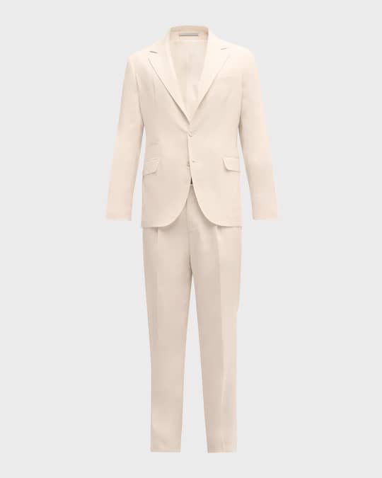 Men's Linen and Wool Solid Suit