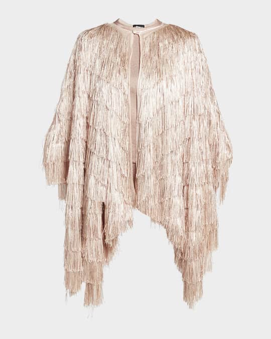 Metallic Fringe Cape