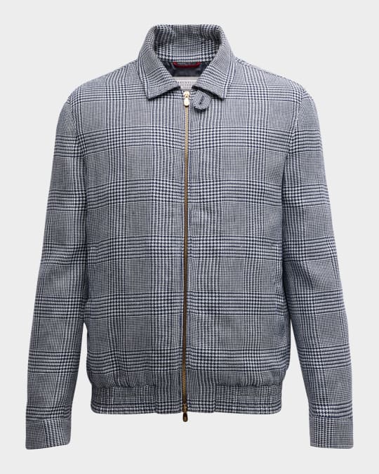 Brunello Cucinelli Men's Prince Of Wales Exclusive Bomber