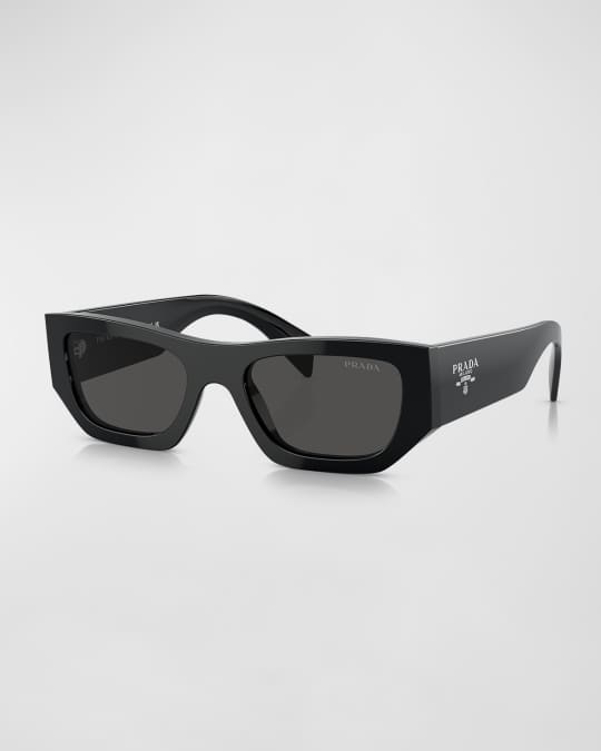 サングラス PRADA BLACK ACETATE AND L SUNGLASSES Prada Men's Acetate Rectangle Sunglasses | Neiman Marcus