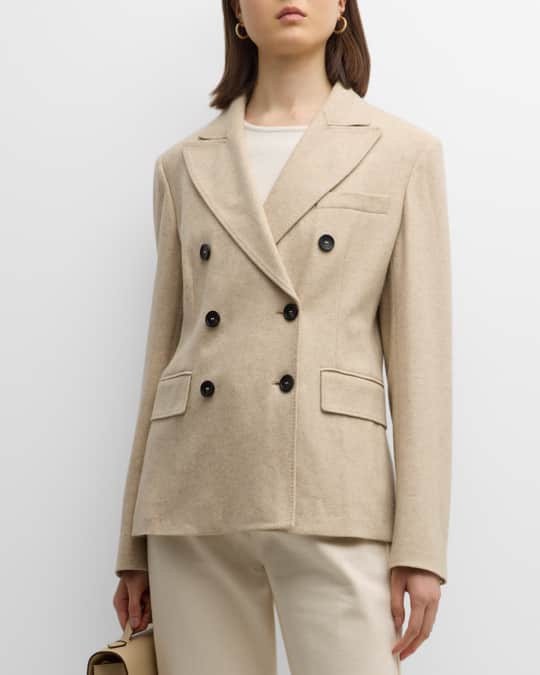 Calata Double Breasted Cashmere Blazer Jacket