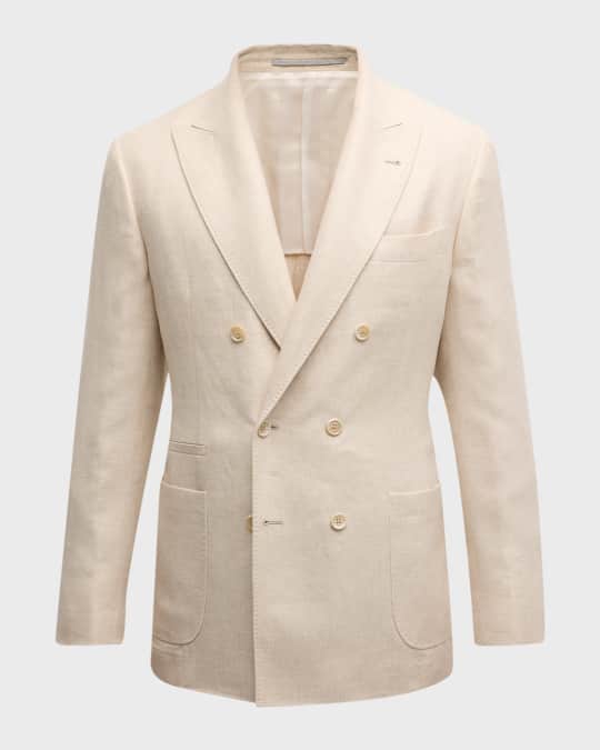 Brunello Cucinelli Men's Linen, Wool and Silk Double