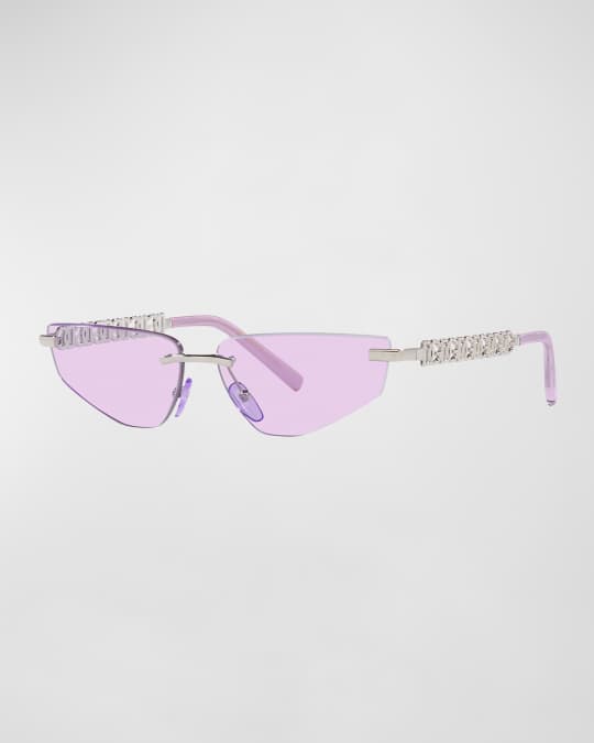 Interlocking DG Rimless Metal Cat-Eye Sunglasses 