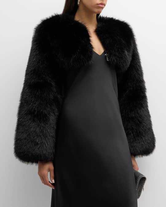 Adrienne Landau Faux Fur Short Jacket Neiman Marcus