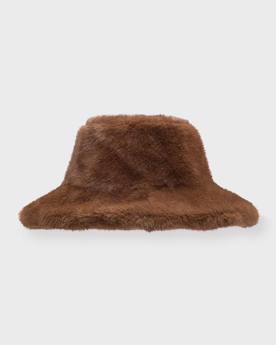 Adrienne Landau Faux Mink Fur Bucket Hat | Neiman Marcus display picture 2