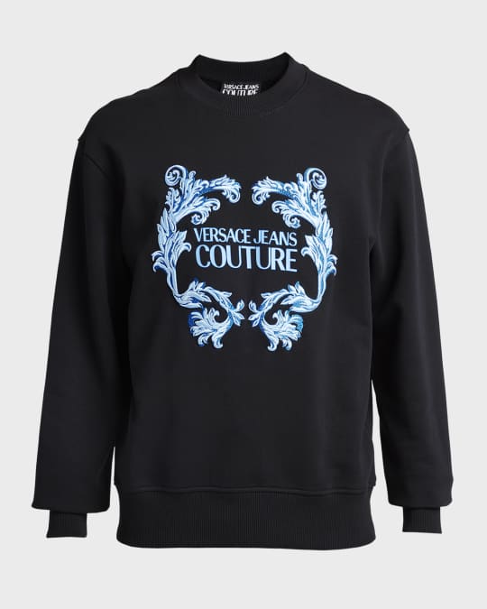 Versace Jeans Couture Men s Embroidered Baroque Logo Sweatshirt Neiman Marcus