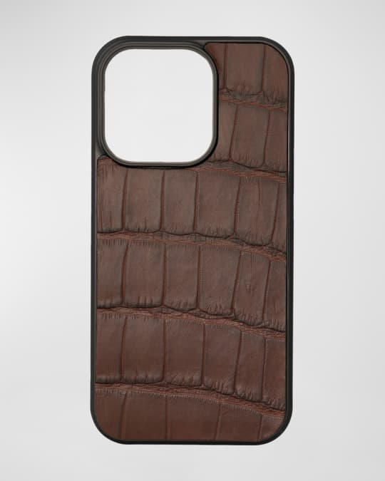 Men's iPhone 15 Pro Leather Alligator Case