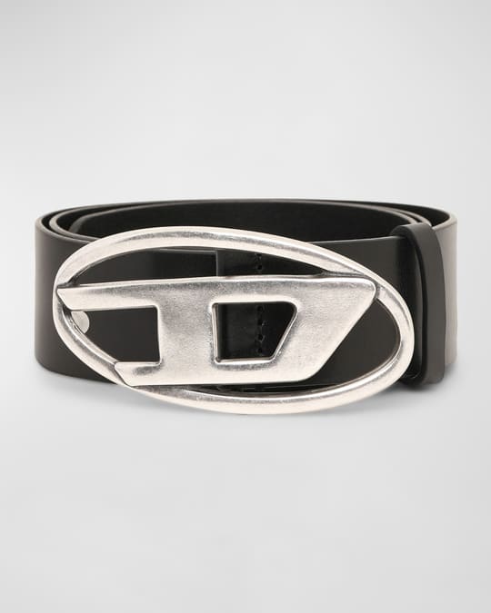 Diesel Men s Oval D Leather Belt Neiman Marcus