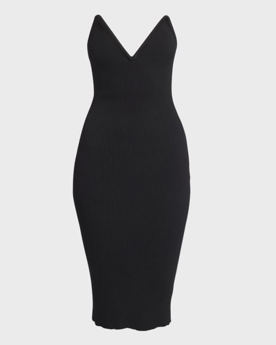 Coperni Knit Sweetheart Bustier Midi Dress | Neiman Marcus