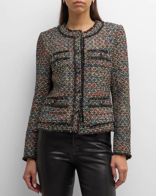 The Dakota Button Down Fringe Trim Tweed Jacket