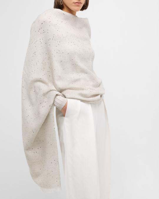Pull Cachemire à Paillettes Neiman Marcus Taille M - Neuf Avec étiquette 274€