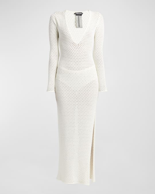 3/4 Sleeve Openwork Split Evening Dresses 3/4 Sleeve Openwork Split Evening Dresses