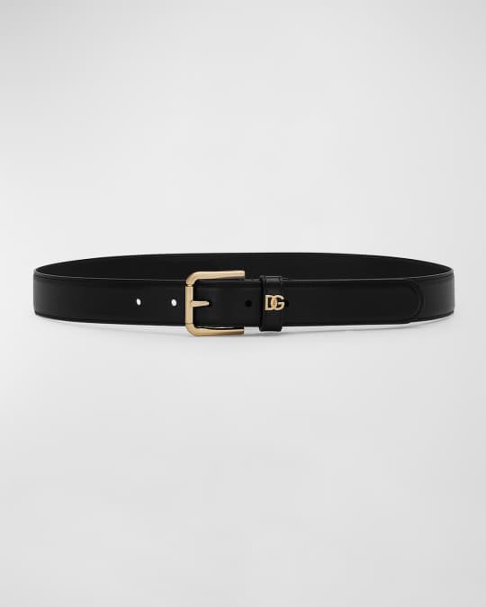 Dolce&Gabbana Interlocking DG Smooth Leather Belt | Neiman