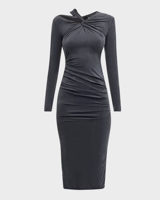 Giorgio Armani Cutout Viscose Jersey Body-Con Midi Dress