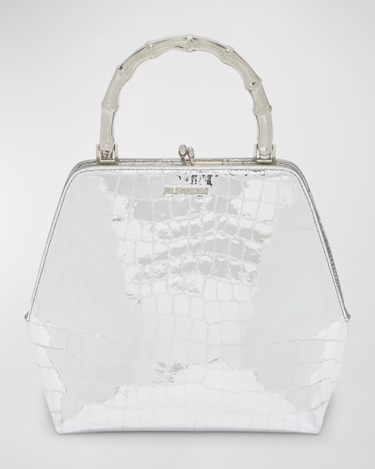 ★Jil Sander★ 24SS Crocodile Mini Crossbody Bag J07WG0019 P JIL SANDER Small croc-effect patent-leather shoulder bag